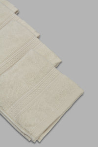 Redtag-Beige-Textured-Cotton-Face-Towel-Set-(4-Piece)-Category:Towels,-Colour:Beige,-Filter:Home-Bathroom,-HMW-BAC-Towels,-New-In,-New-In-HMW-BAC,-Non-Sale,-Section:Homewares,-W22O-Home-Bathroom-