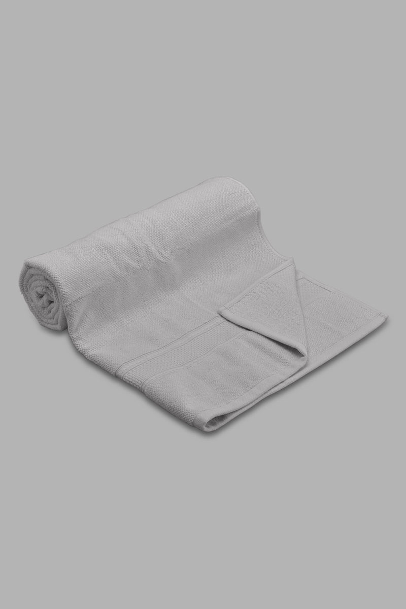 Redtag-Light-Grey-Textured-Cotton-Bath-Towel-Category:Towels,-Colour:Grey,-Filter:Home-Bathroom,-HMW-BAC-Towels,-New-In,-New-In-HMW-BAC,-Non-Sale,-Section:Homewares,-W22O-Home-Bathroom-