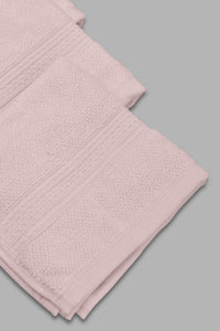 Redtag-Pink-Textured-Cotton-Face-Towel-Set-(4-Piece)-Category:Towels,-Colour:Pink,-Filter:Home-Bathroom,-HMW-BAC-Towels,-New-In,-New-In-HMW-BAC,-Non-Sale,-Section:Homewares,-W22O-Home-Bathroom-