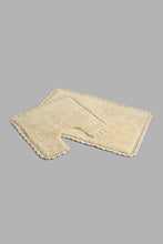 Load image into Gallery viewer, Redtag-Beige-Bath-Mat-Set-(2-Piece)-Category:Bathmats,-Colour:Beige,-Filter:Home-Bathroom,-HMW-BAC-Bath-Accessories,-New-In,-New-In-HMW-BAC,-Non-Sale,-S22C,-Section:Homewares-Home-Bathroom-
