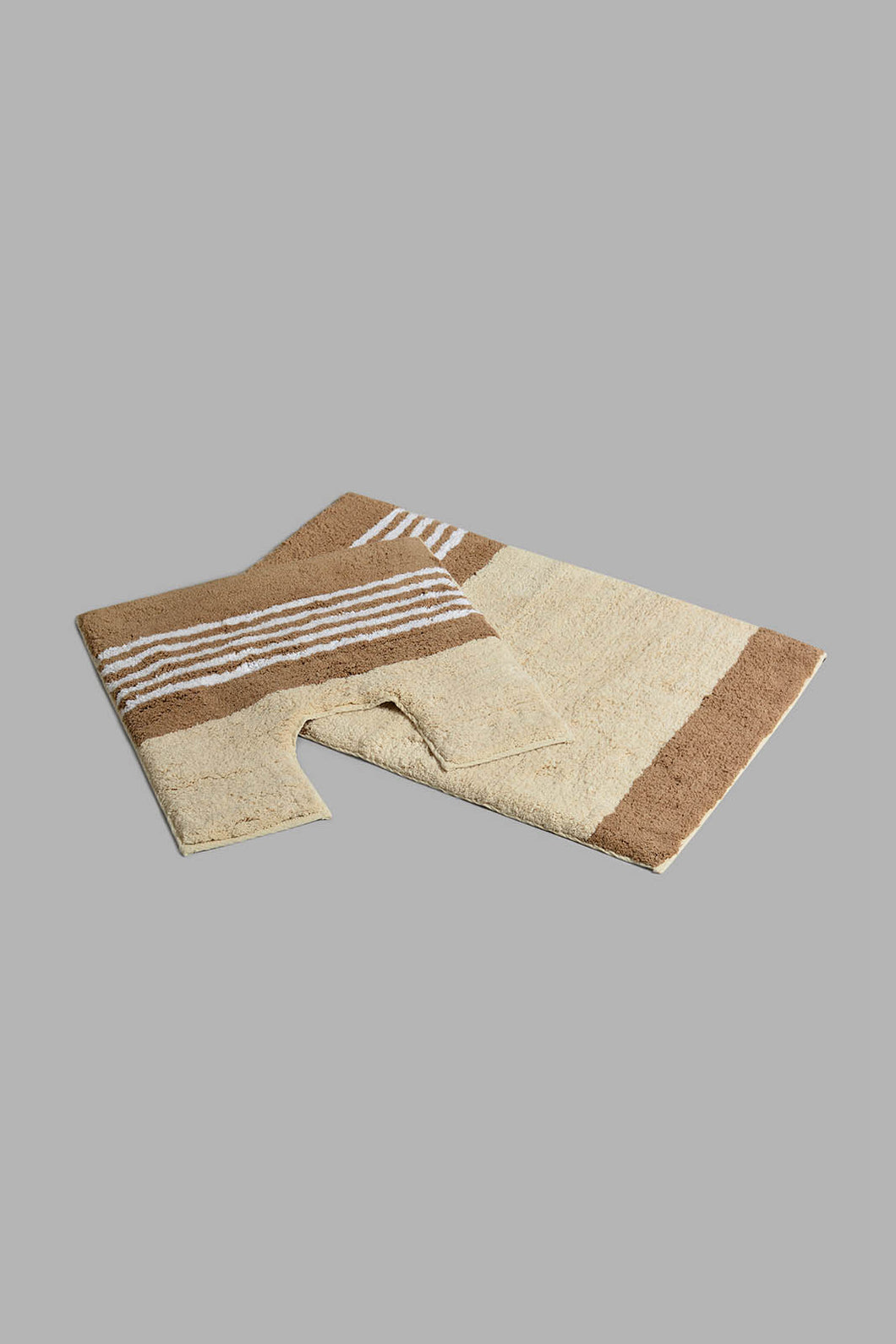 Redtag-Beige-Bath-Mat-Set-(2-Piece)-Category:Bathmats,-Colour:Beige,-Filter:Home-Bathroom,-HMW-BAC-Bath-Accessories,-New-In,-New-In-HMW-BAC,-Non-Sale,-S22C,-Section:Homewares-Home-Bathroom-