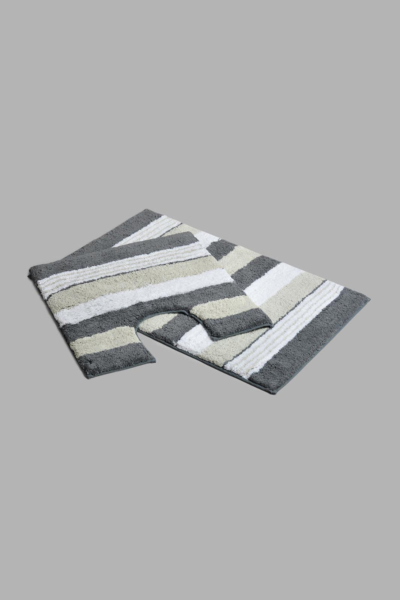 Redtag-Grey-Bath-Mat-Set-(2-Piece)-Category:Bathmats,-Colour:Grey,-Filter:Home-Bathroom,-HMW-BAC-Bath-Accessories,-New-In,-New-In-HMW-BAC,-Non-Sale,-S22C,-Section:Homewares-Home-Bathroom-