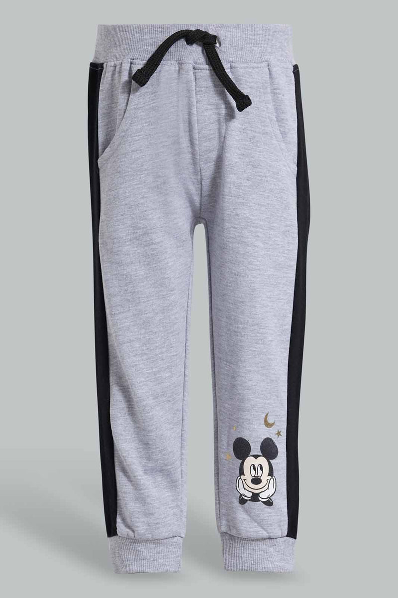 Redtag-Grey-Mickey-Mouse-Active-Pant-Joggers-Infant-Boys-3 to 24 Months