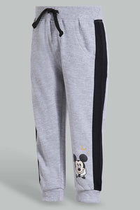 Redtag-Grey-Mickey-Mouse-Active-Pant-Joggers-Infant-Boys-3 to 24 Months