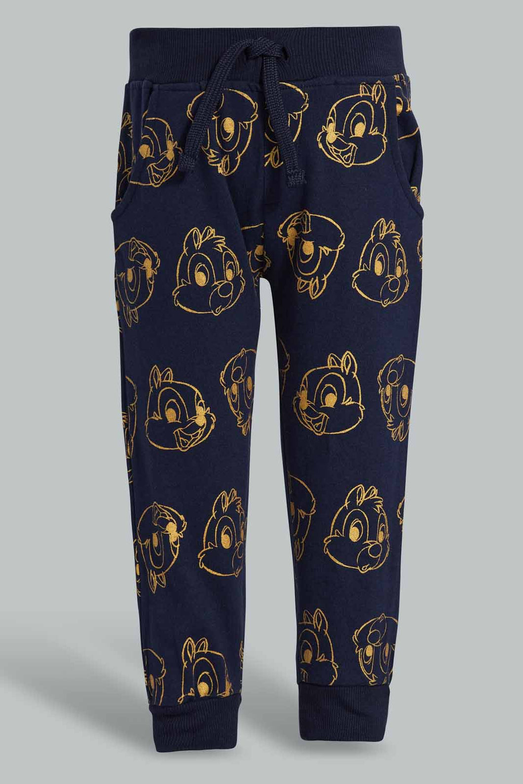 Redtag-Black-Chip-N-Dale-Printed-Active-Pant-Joggers-Infant-Boys-3 to 24 Months