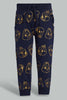 Redtag-Black-Chip-N-Dale-Printed-Active-Pant-Joggers-Infant-Boys-3 to 24 Months