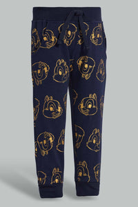 Redtag-Black-Chip-N-Dale-Printed-Active-Pant-Joggers-Infant-Boys-3 to 24 Months
