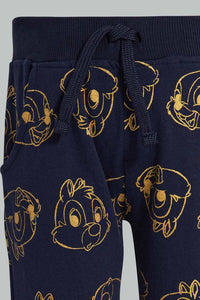Redtag-Black-Chip-N-Dale-Printed-Active-Pant-Joggers-Infant-Boys-3 to 24 Months