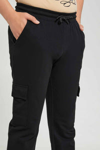 Redtag-Charcoal-Cargo-Active-Pant-Joggers-Senior-Boys-9 to 14 Years