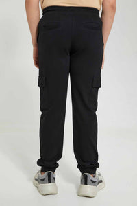 Redtag-Charcoal-Cargo-Active-Pant-Joggers-Senior-Boys-9 to 14 Years