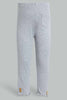 Redtag-Grey-Melange-Solid-Colour-Ribbed-Legging-Leggings-Infant-Girls-3 to 24 Months