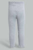 Redtag-Grey-Melange-Solid-Colour-Ribbed-Legging-Leggings-Infant-Girls-3 to 24 Months