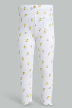 Load image into Gallery viewer, Redtag-White-Base-Lemon-Print-Ribbed-Legging-Leggings-Infant-Girls-3 to 24 Months

