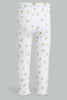 Redtag-White-Base-Lemon-Print-Ribbed-Legging-Leggings-Infant-Girls-3 to 24 Months