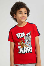 تنزيل الصورة على معرض الصور، Redtag-Red-Tom-And-Jerry-T-Shirt-And-Short-Set-Sets-Boys-2 to 8 Years
