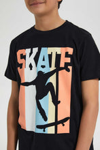 تنزيل الصورة على معرض الصور، Redtag-Black-Skate-Tee-Graphic-T-Shirts-Senior-Boys-9 to 14 Years
