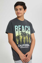 تنزيل الصورة على معرض الصور، Redtag-Charcoal-Beach-California-Tee-Graphic-T-Shirts-Senior-Boys-9 to 14 Years
