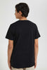 Redtag-Black-Surfing-Tee-Graphic-T-Shirts-Senior-Boys-9 to 14 Years