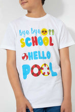 تنزيل الصورة على معرض الصور، Redtag-White-Bye-Hello-Tee-Graphic-T-Shirts-Senior-Boys-9 to 14 Years
