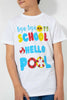 Redtag-White-Bye-Hello-Tee-Graphic-T-Shirts-Senior-Boys-9 to 14 Years