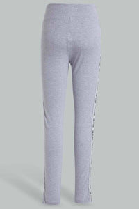 Redtag-Dk-Grey-Melange-Pique-Leggings-With-Print-Category:Leggings,-Colour:Grey,-Filter:Senior-Girls-(9-to-14-Yrs),-GSR-Leggings,-New-In,-New-In-GSR,-Non-Sale,-S22D,-Section:Kidswear,-TBL-Senior-Girls-