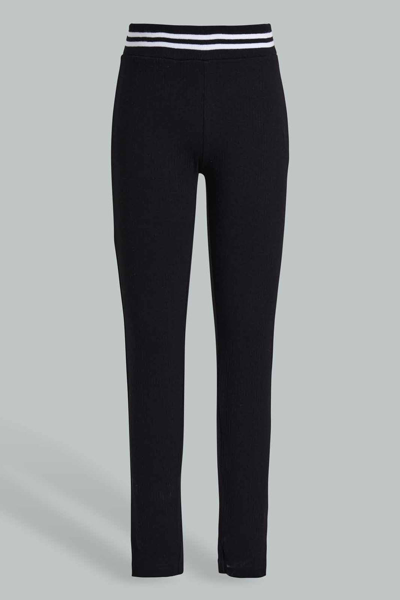 Redtag-Black-Rib-Leggings-Category:Leggings,-Colour:Black,-Filter:Senior-Girls-(9-to-14-Yrs),-GSR-Leggings,-New-In,-New-In-GSR,-Non-Sale,-S22D,-Section:Kidswear,-TBL-Senior-Girls-