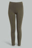 Redtag-Olive-Basic-Leggings-Leggings-Senior-Girls-9 to 14 Years