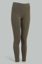 تنزيل الصورة على معرض الصور، Redtag-Olive-Basic-Leggings-Leggings-Senior-Girls-9 to 14 Years
