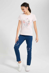 Redtag-Pale-Pink-Basic-T-Shirt-Category:T-Shirts,-Colour:Pink,-Filter:Senior-Girls-(9-to-14-Yrs),-GSR-T-Shirts,-New-In,-New-In-GSR,-Non-Sale,-S22D,-Section:Kidswear,-TBL-Senior-Girls-9 to 14 Years