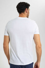 تنزيل الصورة على معرض الصور، Redtag-White-Henley-T-Shirt-Plain-T-Shirts-Men&#39;s-
