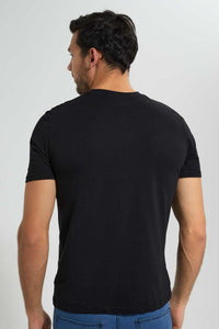 Redtag-Black-Henley-T-Shirt-Plain-T-Shirts-Men's-