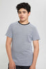 Redtag-Black-Jacquard-Plain-Tee-Plain-T-Shirts-Senior-Boys-9 to 14 Years