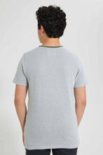 تنزيل الصورة على معرض الصور، Redtag-Olive-Jacquard-Plain-Tee-Plain-T-Shirts-Senior-Boys-9 to 14 Years
