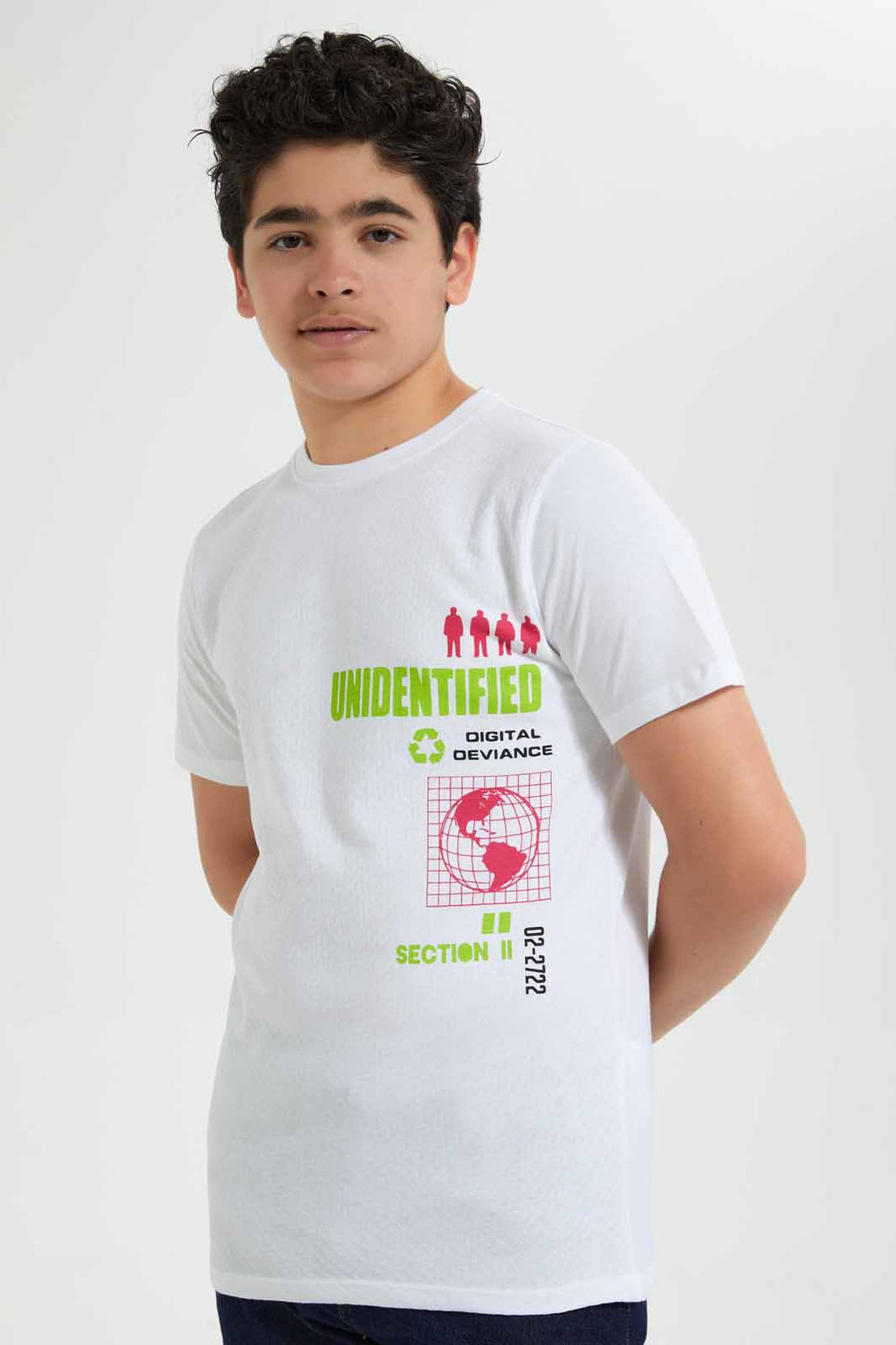 Redtag-White-Jacquard-California-Tee-Graphic-T-Shirts-Senior-Boys-9 to 14 Years