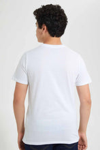 تنزيل الصورة على معرض الصور، Redtag-White-Jacquard-California-Tee-Graphic-T-Shirts-Senior-Boys-9 to 14 Years
