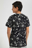 Redtag-Black-Bsr-Splatter-Tiger-Tee-Graphic-T-Shirts-Senior-Boys-9 to 14 Years