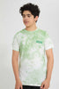 Redtag-Green-Bsr-Tye-Dye-Tee-Embellished-T-Shirts-Senior-Boys-9 to 14 Years