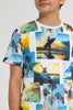 Redtag-White-Bsr-Aop-Surfing-Tee-All-Over-Prints-T-Shirts-Senior-Boys-9 to 14 Years