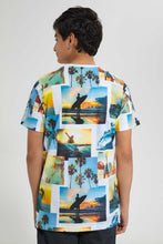 تنزيل الصورة على معرض الصور، Redtag-White-Bsr-Aop-Surfing-Tee-All-Over-Prints-T-Shirts-Senior-Boys-9 to 14 Years
