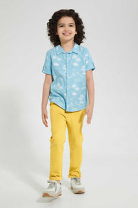 Redtag-Blue-Hawaiian-Short-Sleeve-Shirt-Casual-Shirts-Boys-2 to 8 Years