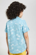 Load image into Gallery viewer, Redtag-Blue-Hawaiian-Short-Sleeve-Shirt-Casual-Shirts-Boys-2 to 8 Years
