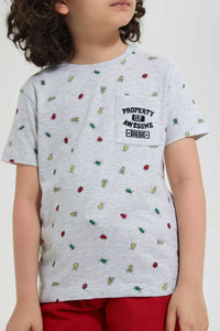 Redtag-Stone-Bug-Pocket-T-Shirt-Graphic-T-Shirts-Boys-2 to 8 Years