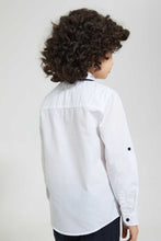 Load image into Gallery viewer, Redtag-White-Knitted-Collar-Fs-Shirt-Casual-Shirts-Boys-2 to 8 Years
