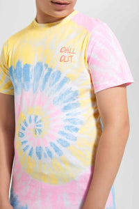 Redtag-White-Bsr-Tye-Dye-Tee-Embellished-T-Shirts-Senior-Boys-9 to 14 Years