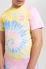 Redtag-White-Bsr-Tye-Dye-Tee-Embellished-T-Shirts-Senior-Boys-9 to 14 Years