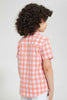 Redtag-Orange-Check-Ss-Shirt-Casual-Shirts-Boys-2 to 8 Years