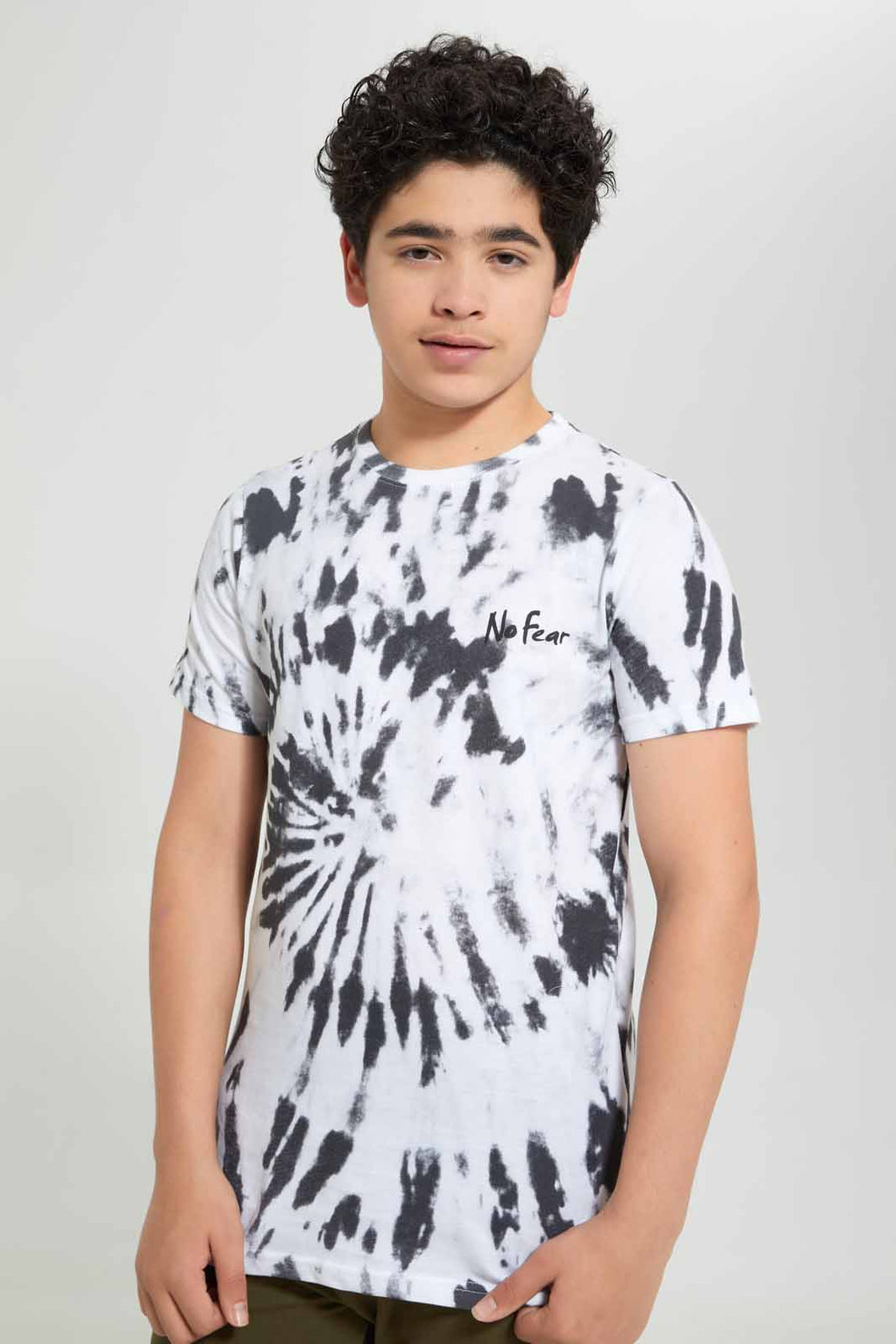 Redtag-White-Bsr-Tye-Dye-Tee-Embellished-T-Shirts-Senior-Boys-9 to 14 Years