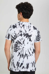 Redtag-White-Bsr-Tye-Dye-Tee-Embellished-T-Shirts-Senior-Boys-9 to 14 Years