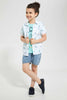 Redtag-White-Plane-Print-Shirt-And-T-Shirt-Set-Casual-Shirts-Boys-2 to 8 Years