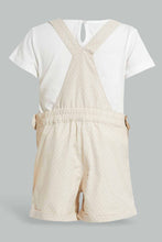 تنزيل الصورة على معرض الصور، Redtag-Beige-Aop-Dungaree-Shorts-Set-Category:Sets,-Colour:Beige,-Filter:Infant-Girls-(3-to-24-Mths),-ING-Sets,-New-In,-New-In-ING,-Non-Sale,-S22D,-Section:Kidswear-Infant-Girls-3 to 24 Months
